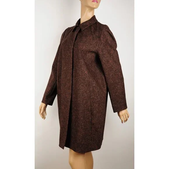 MARNI COAT LONG OVERSIZED JACKET MULTI COLOR WOOL CANVAS IT 46 / US 10